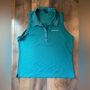 Oakley Women’s Sleeveless Golf Polo Tank Top Teal Green | Size L